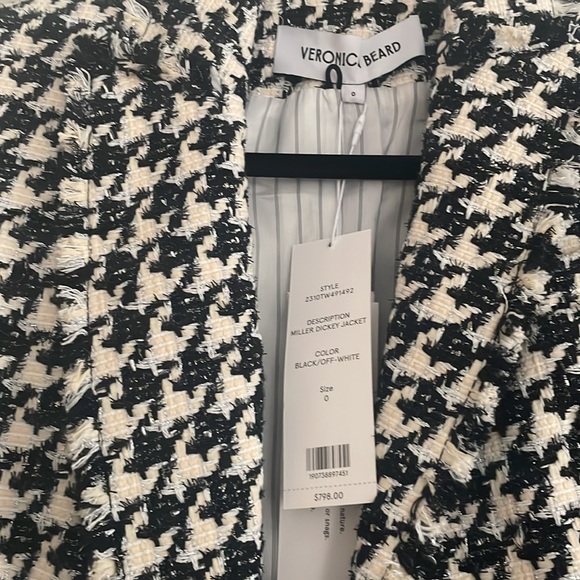 EUC Veronica Beard Houndstooth Dickey Jacket size 0 - Picture 6 of 7